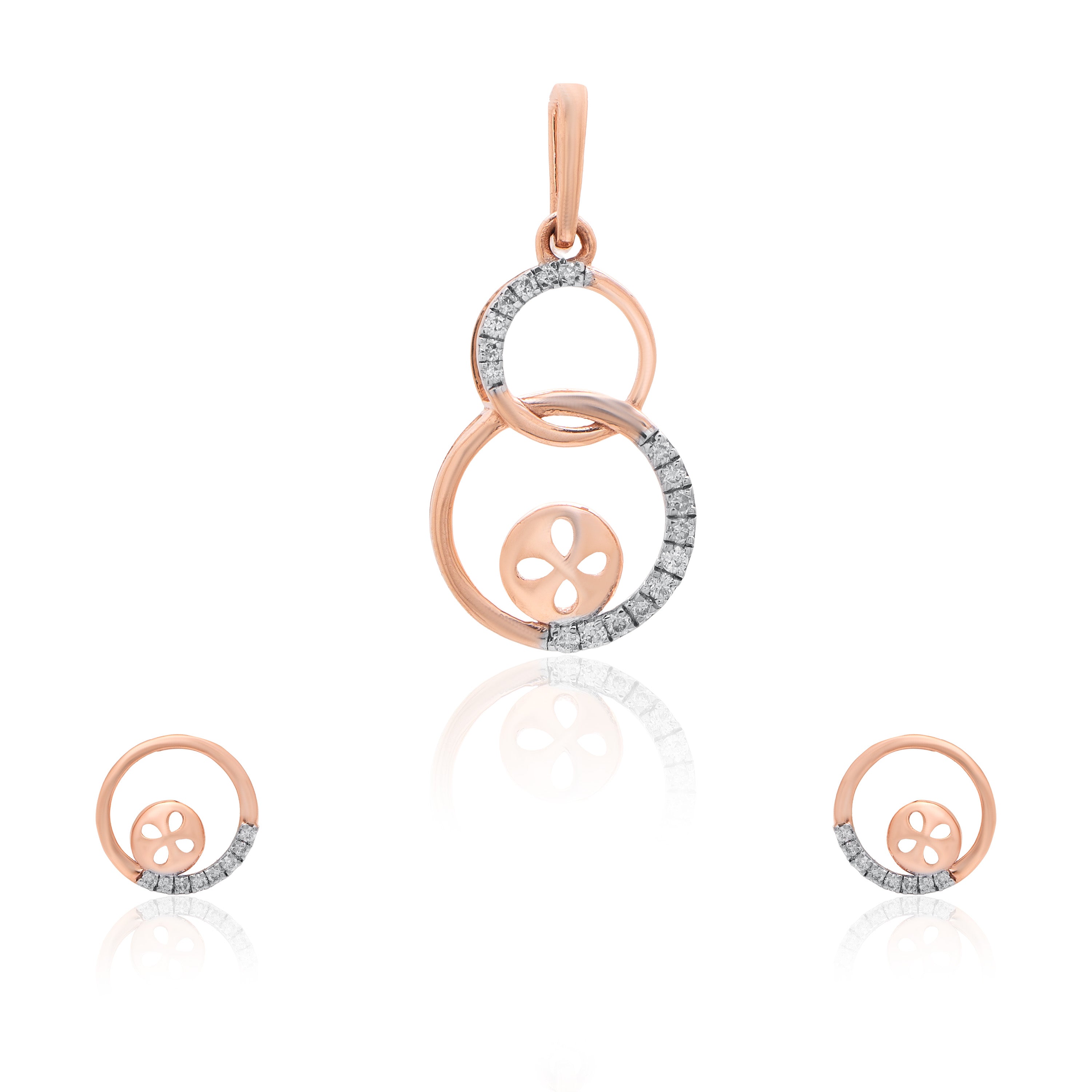 Velisse Halo Diamond Pendant Set