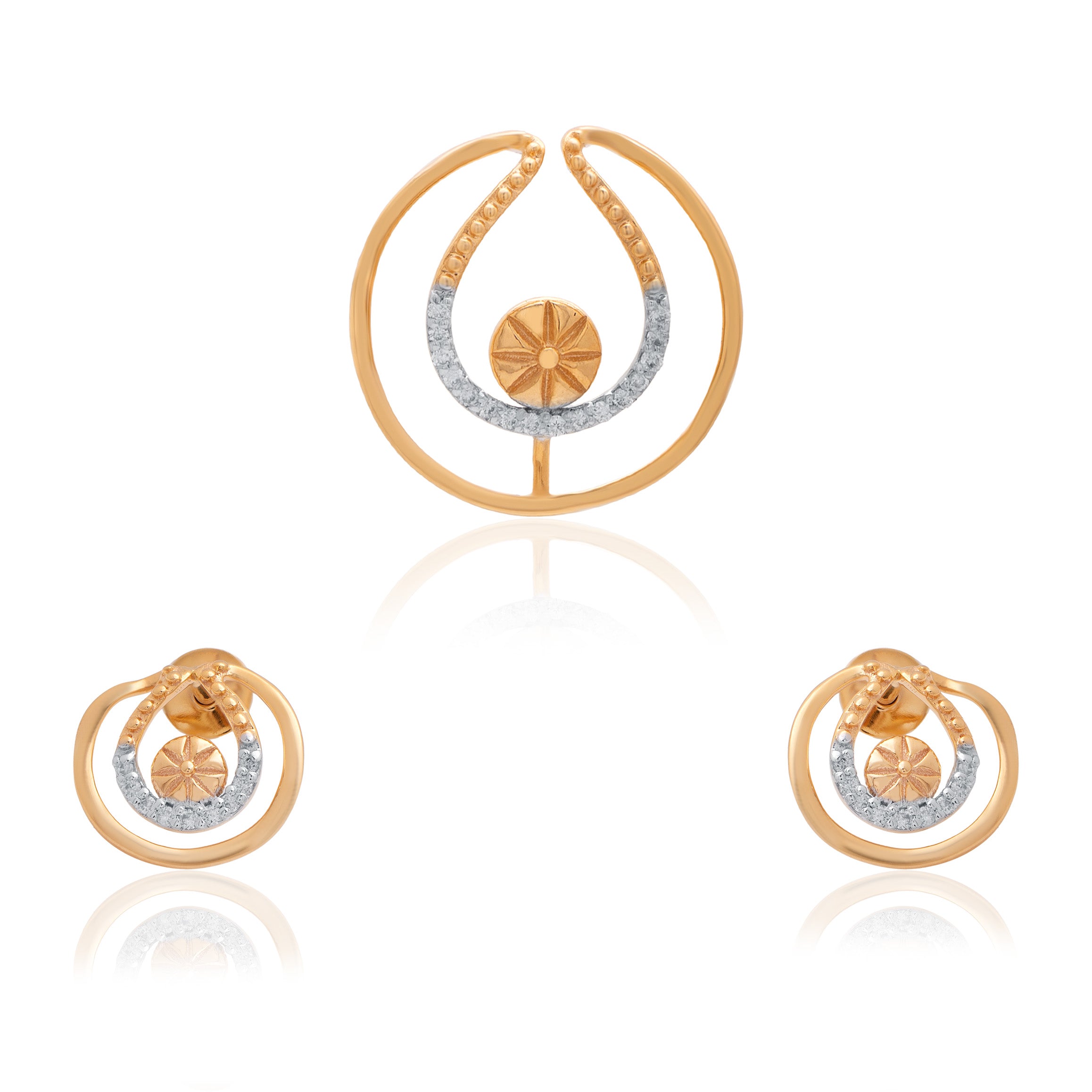 Vanelle Halo Diamond Pendant Set