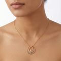 Vanelle Halo Diamond Pendant Set