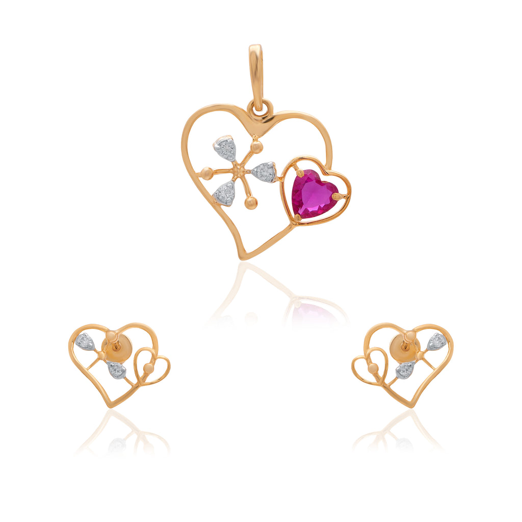 Elenza Halo Diamond Pendant Set