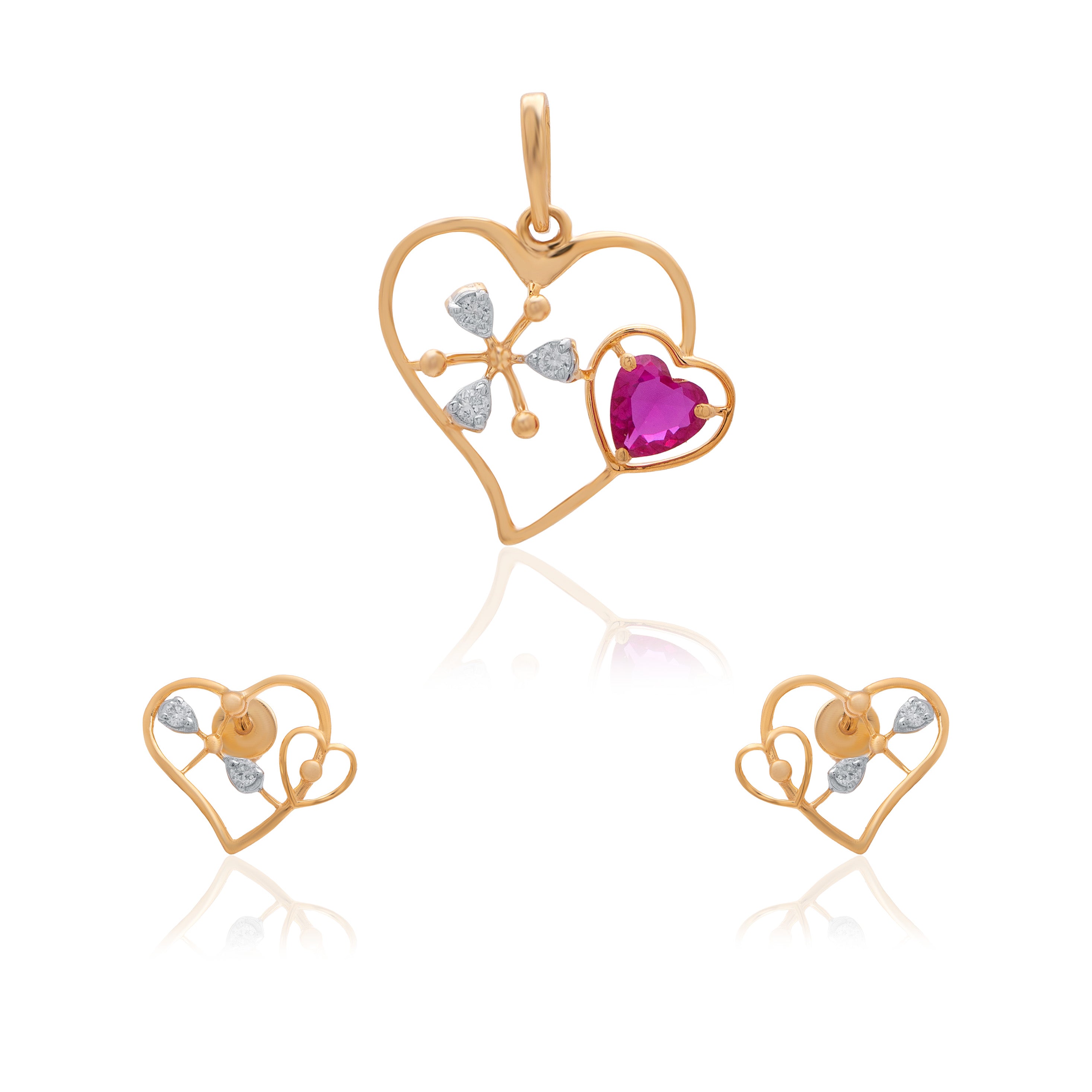 Elenza Halo Diamond Pendant Set