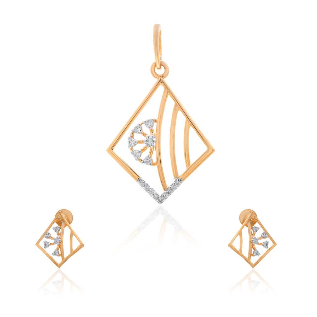 Marielle Halo Diamond Pendant Set