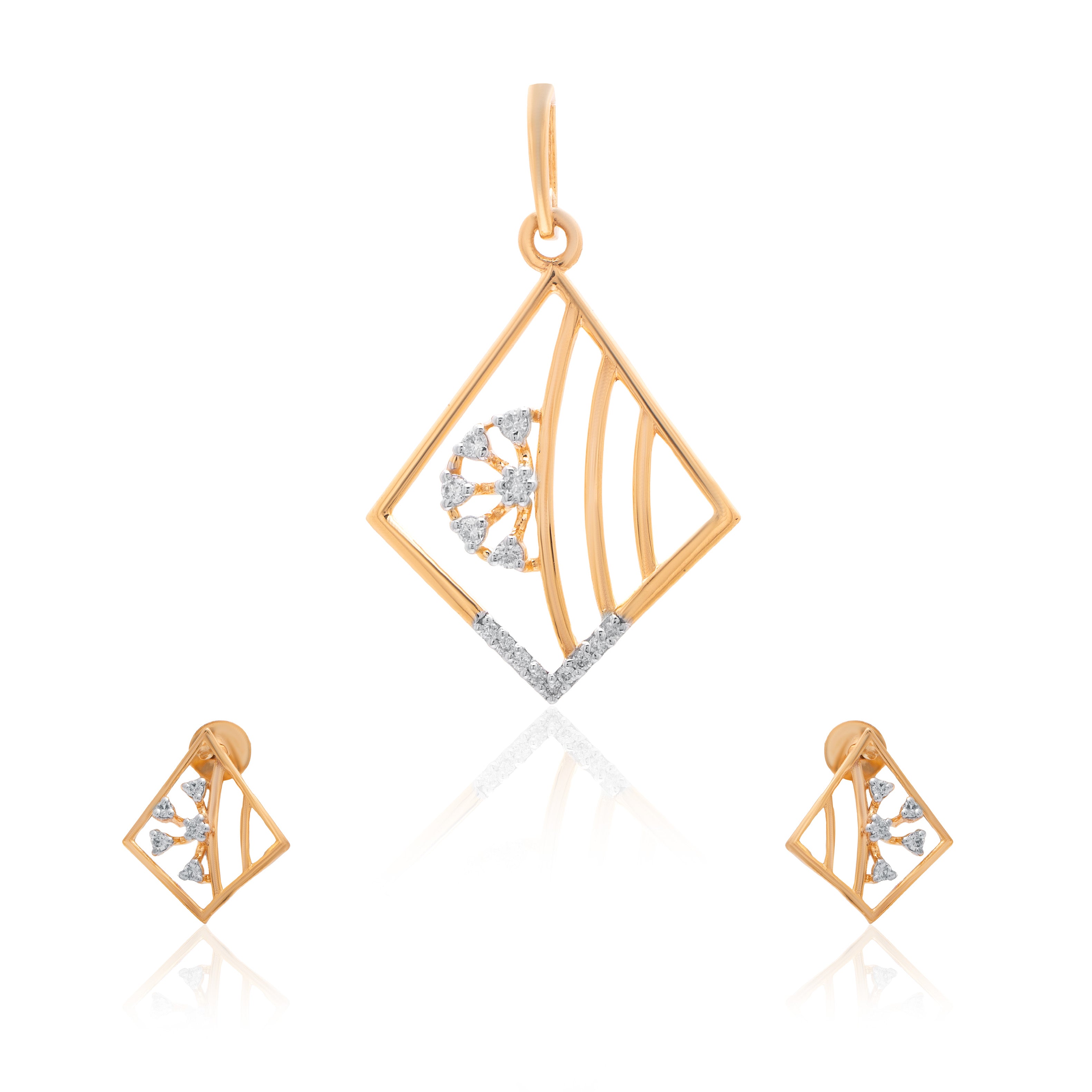 Marielle Halo Diamond Pendant Set