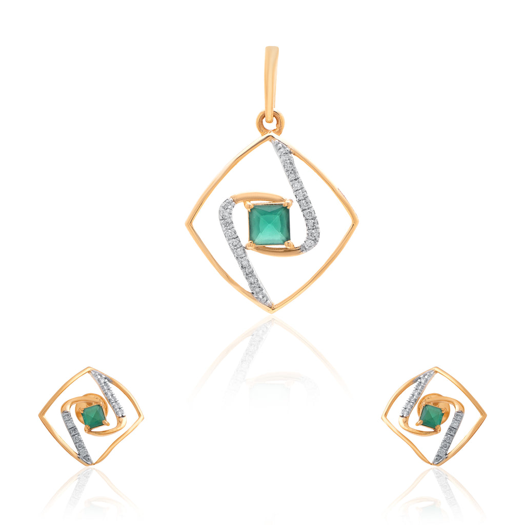Alina Halo Diamond Pendant Set