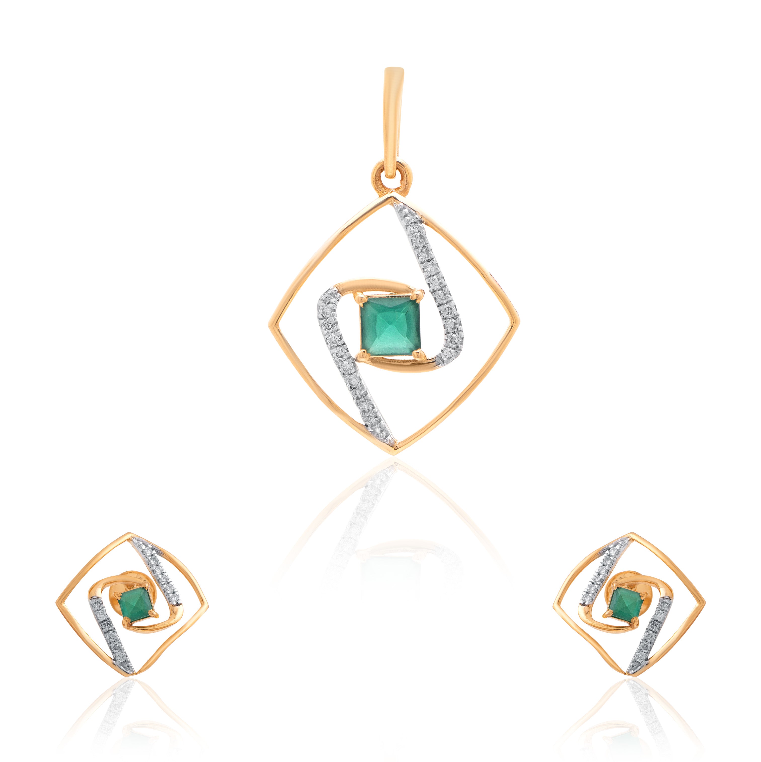 Alina Halo Diamond Pendant Set