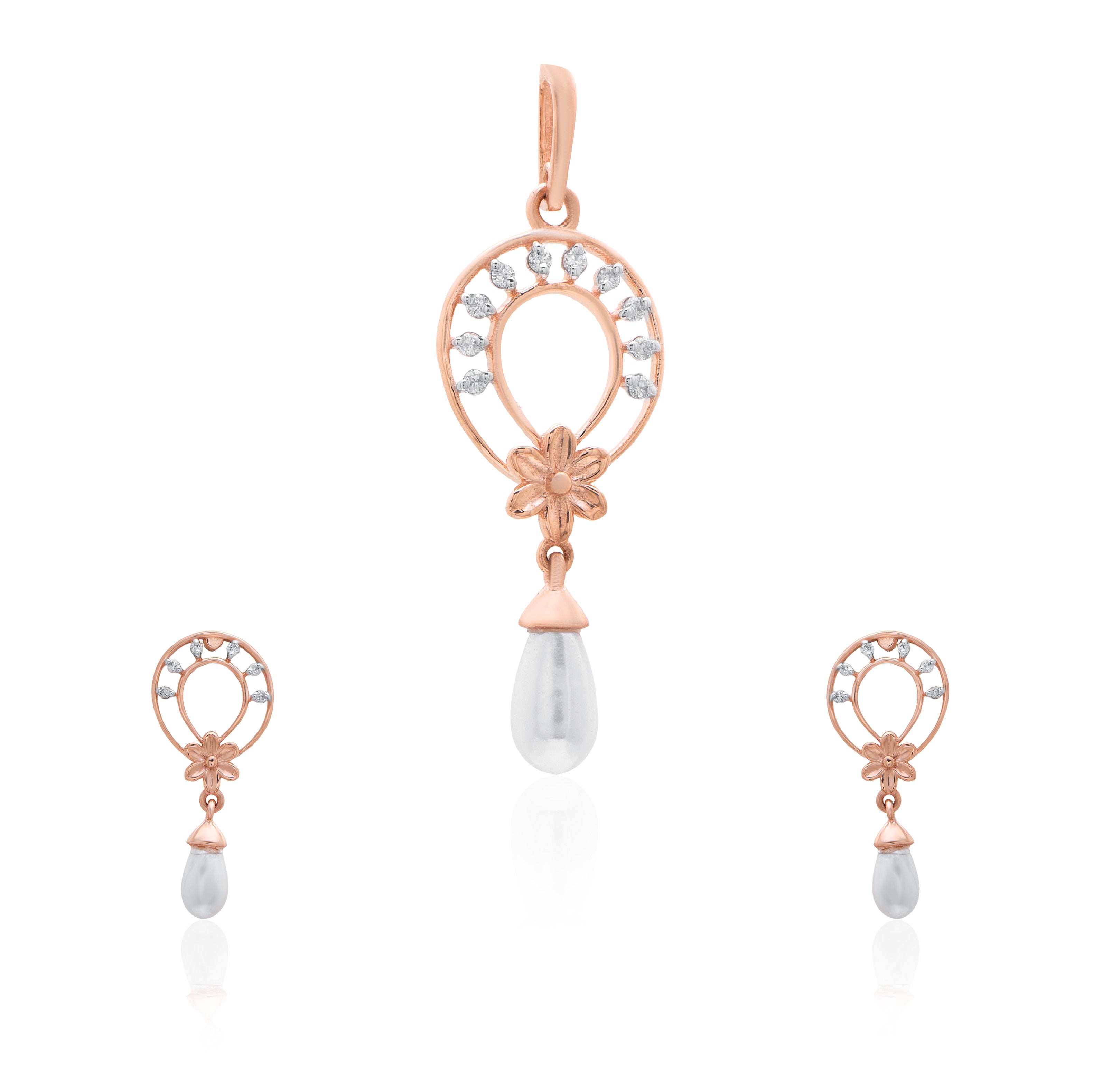 Loressa Halo Diamond Pendant Set