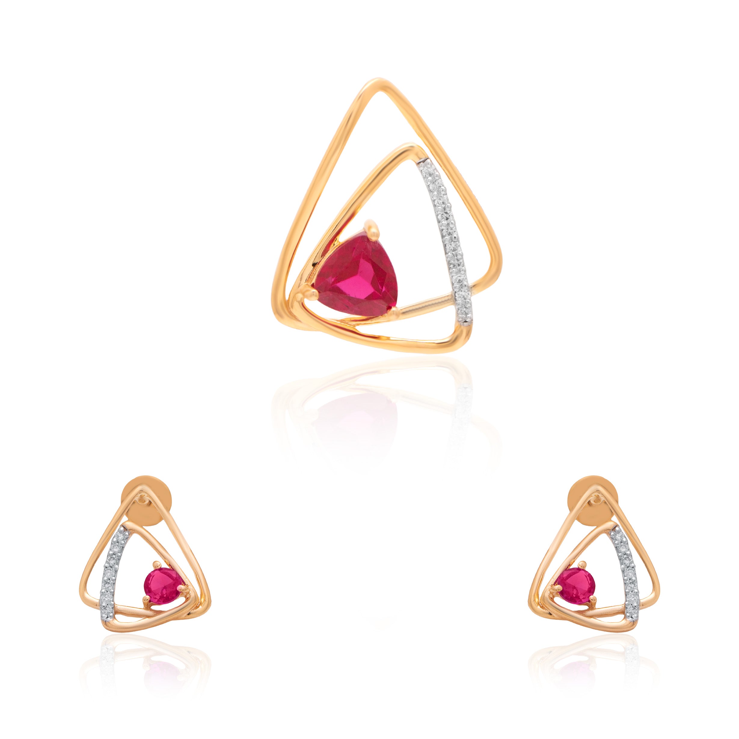 Leora Halo Diamond Pendant Set