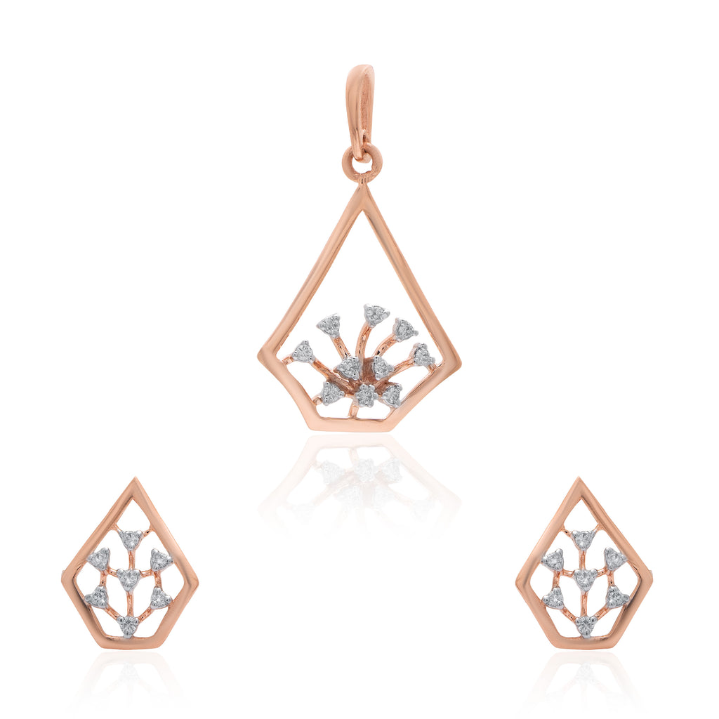 Calira Halo Diamond Pendant Set