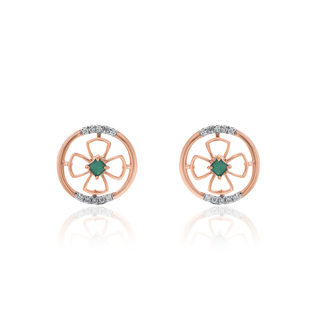 Merina Halo Diamond Earrings