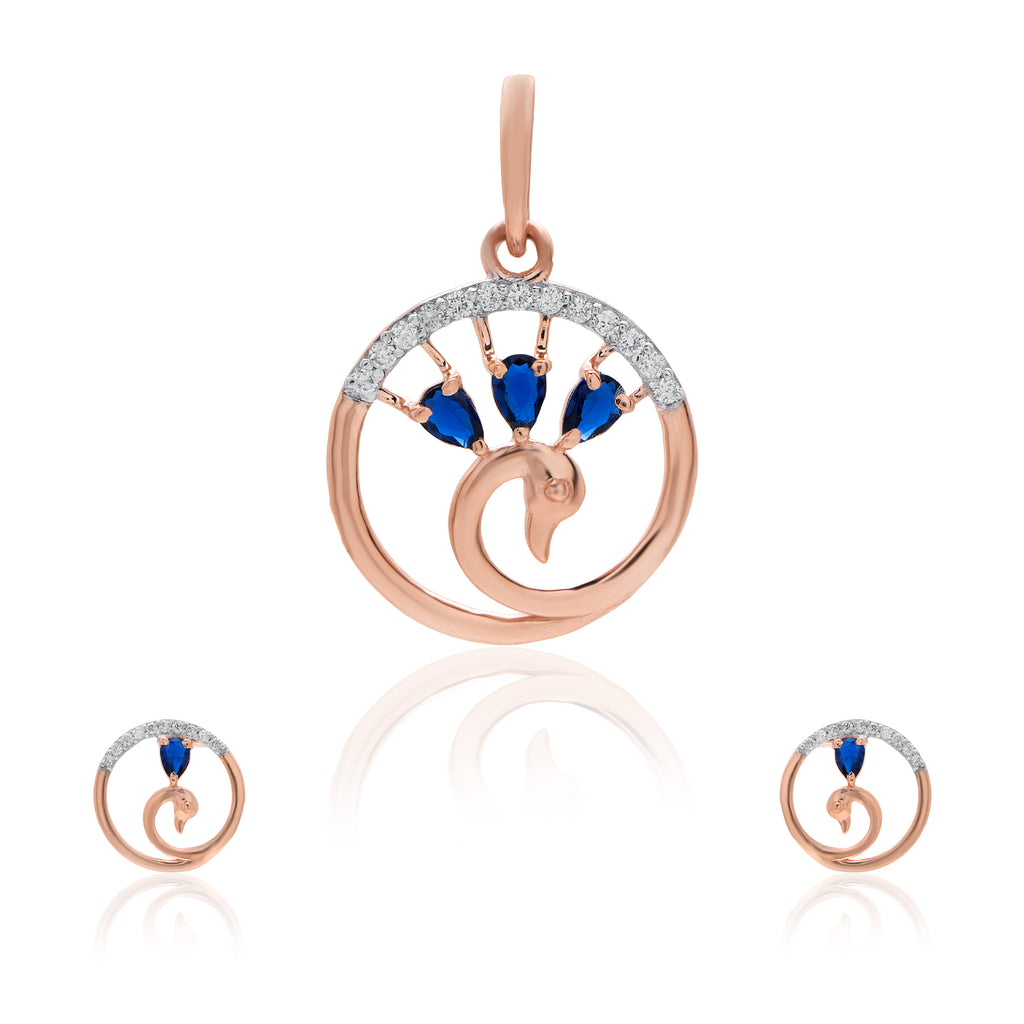 Loriva Halo Diamond Pendant Set