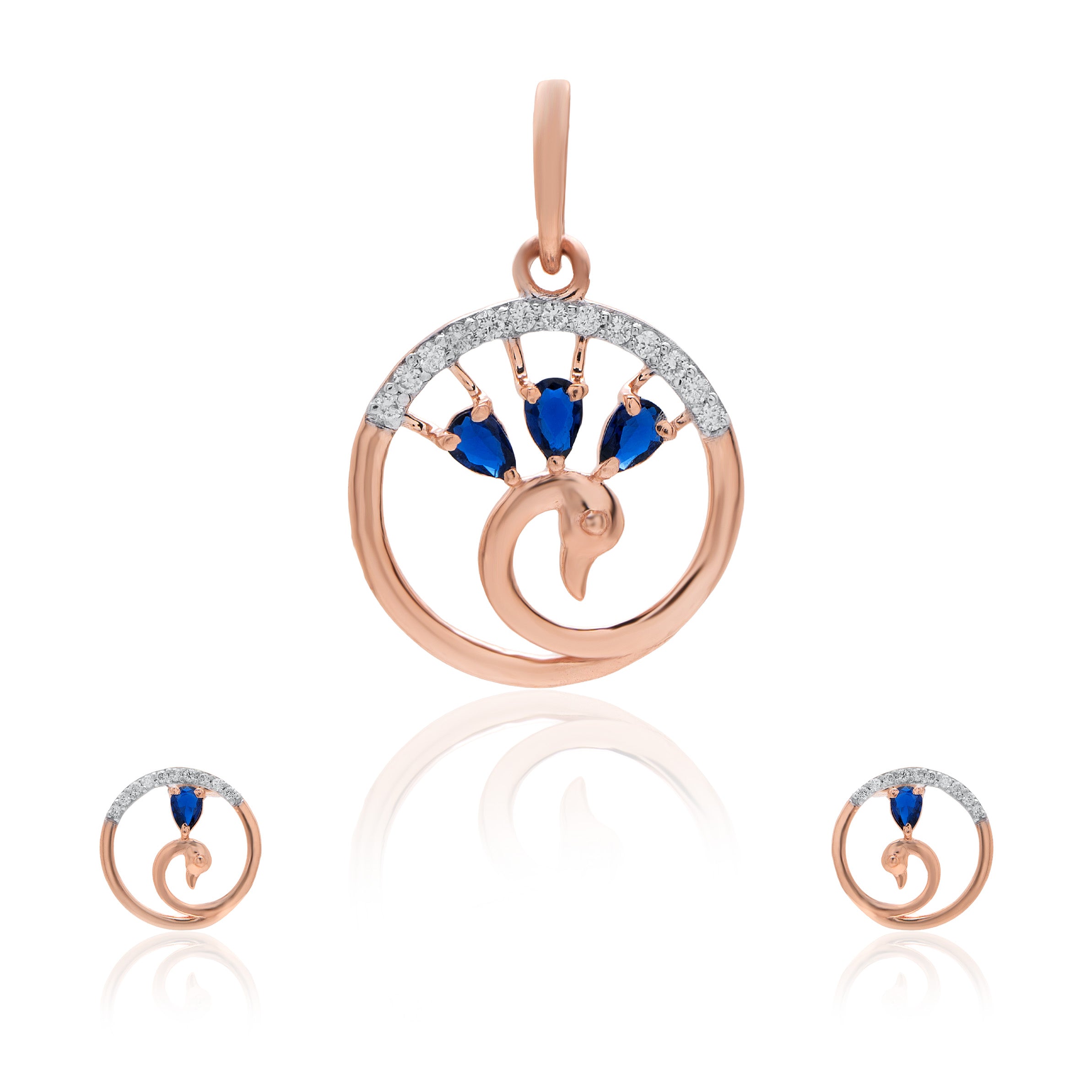 Loriva Halo Diamond Pendant Set
