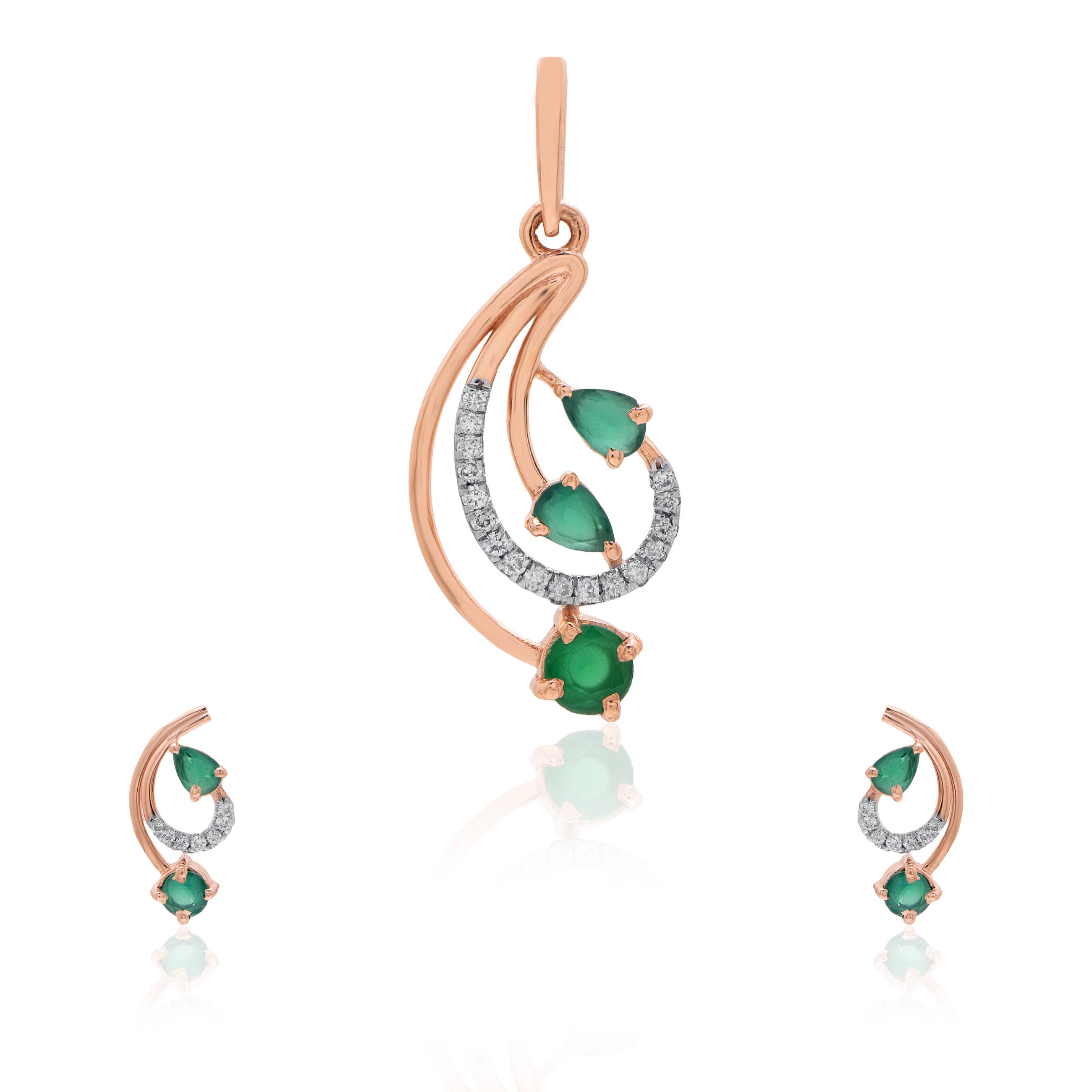 Calyra Halo Diamond Pendant Set