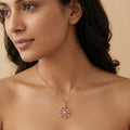 Serina Halo Diamond Pendant Set