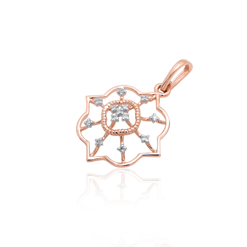 Serina Halo Diamond Pendant Set