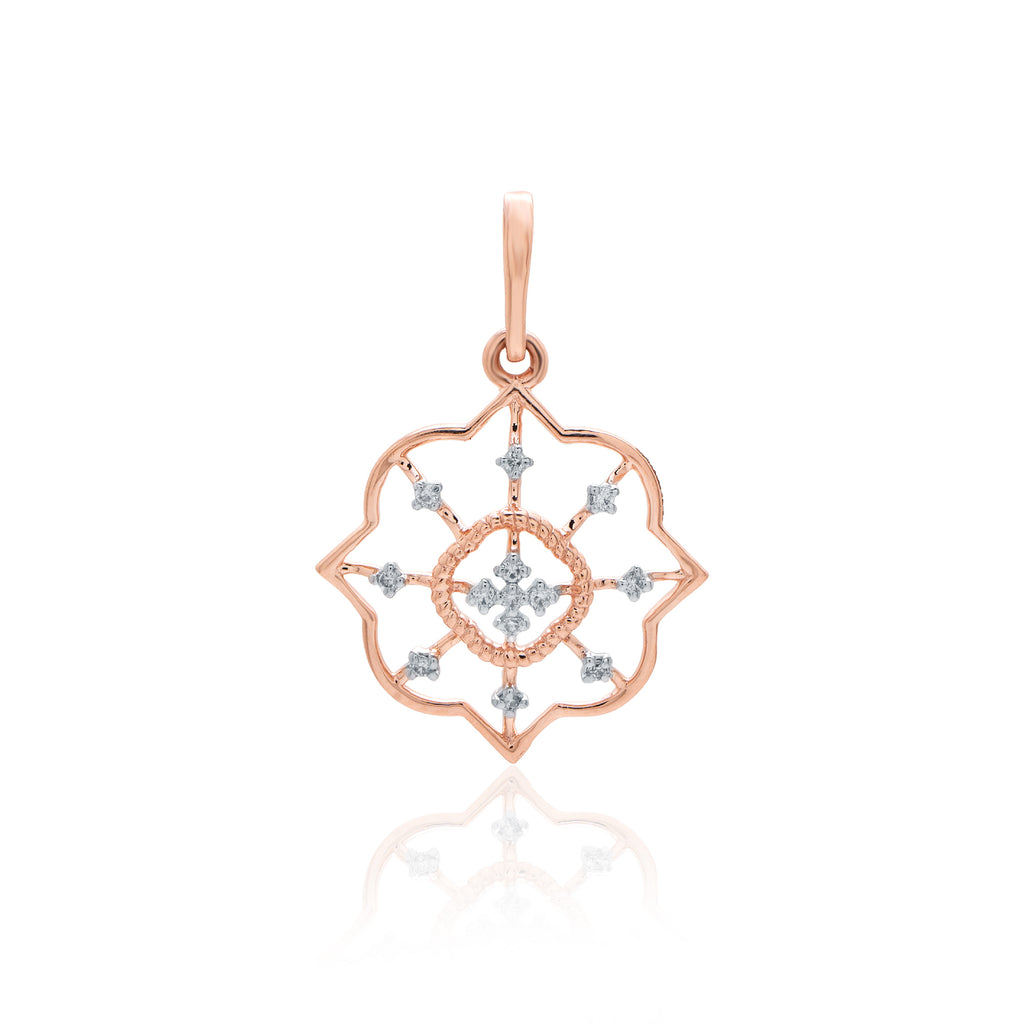 Serina Halo Diamond Pendant Set