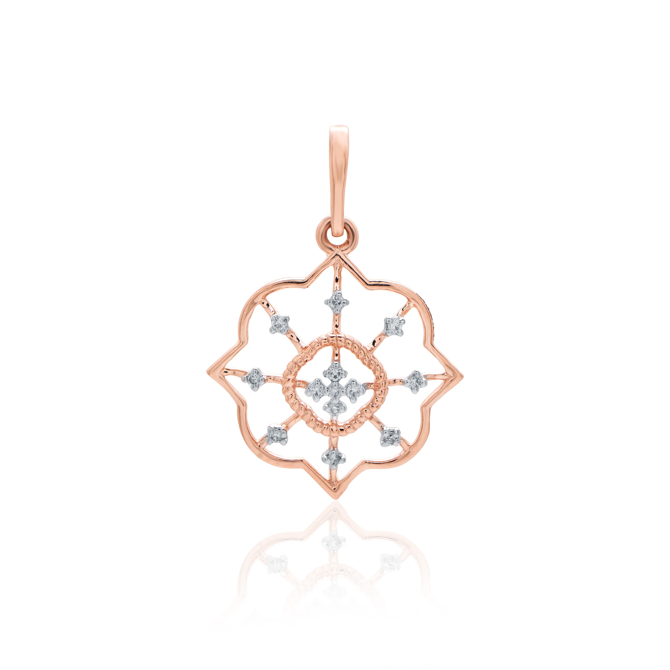 Serina Halo Diamond Pendant Set