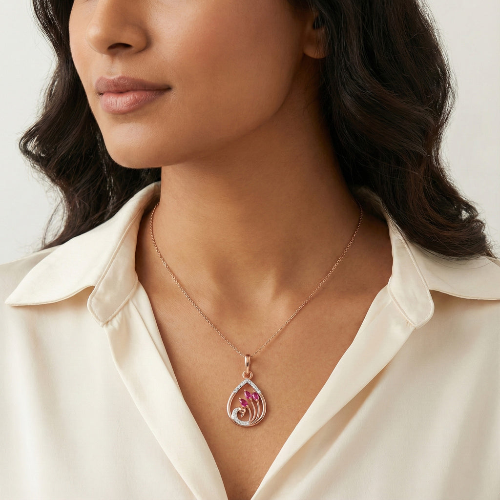 Aveline Halo Diamond Pendant