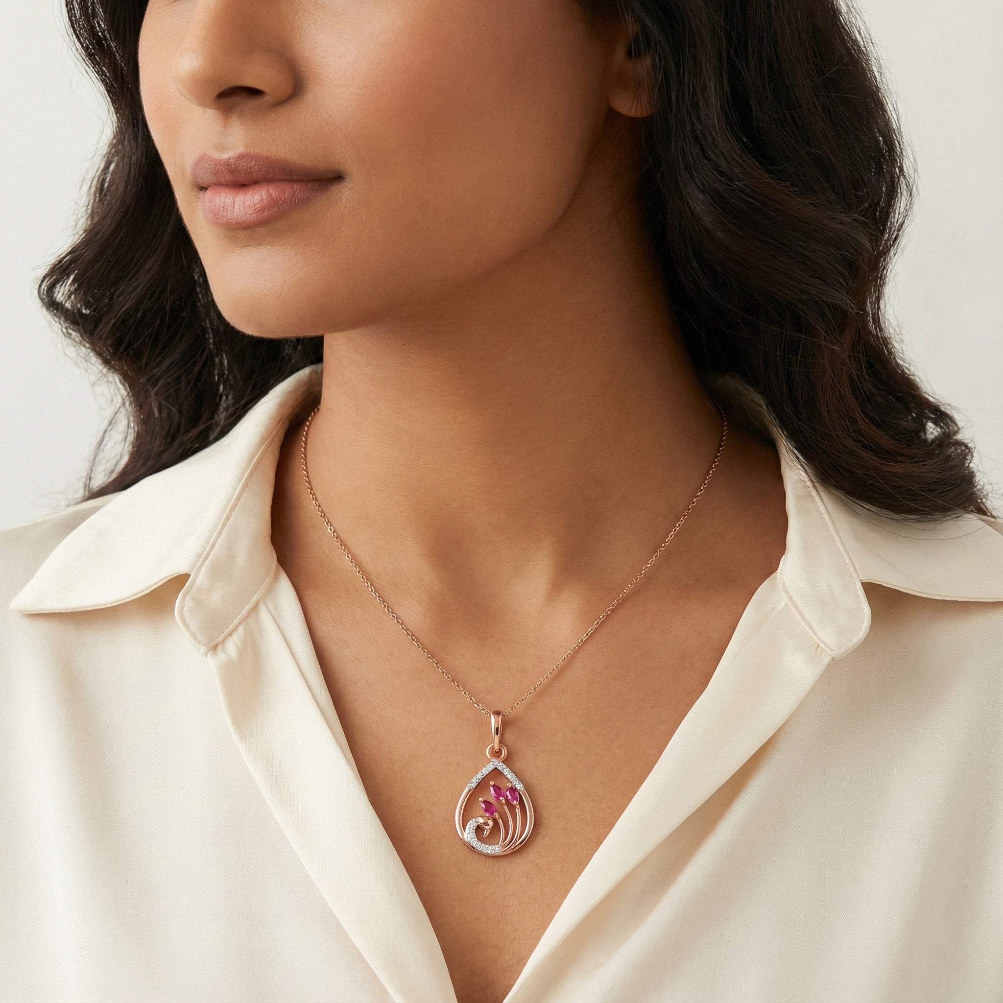 Aveline Halo Diamond Pendant