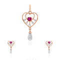 Vaelene Halo Diamond Pendant Set