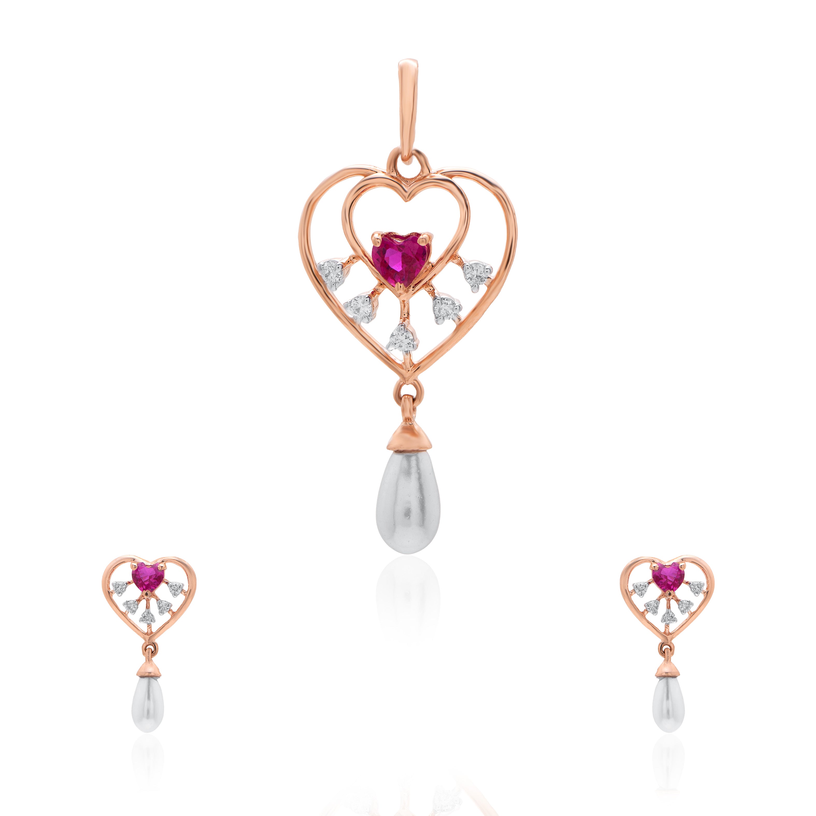 Vaelene Halo Diamond Pendant Set