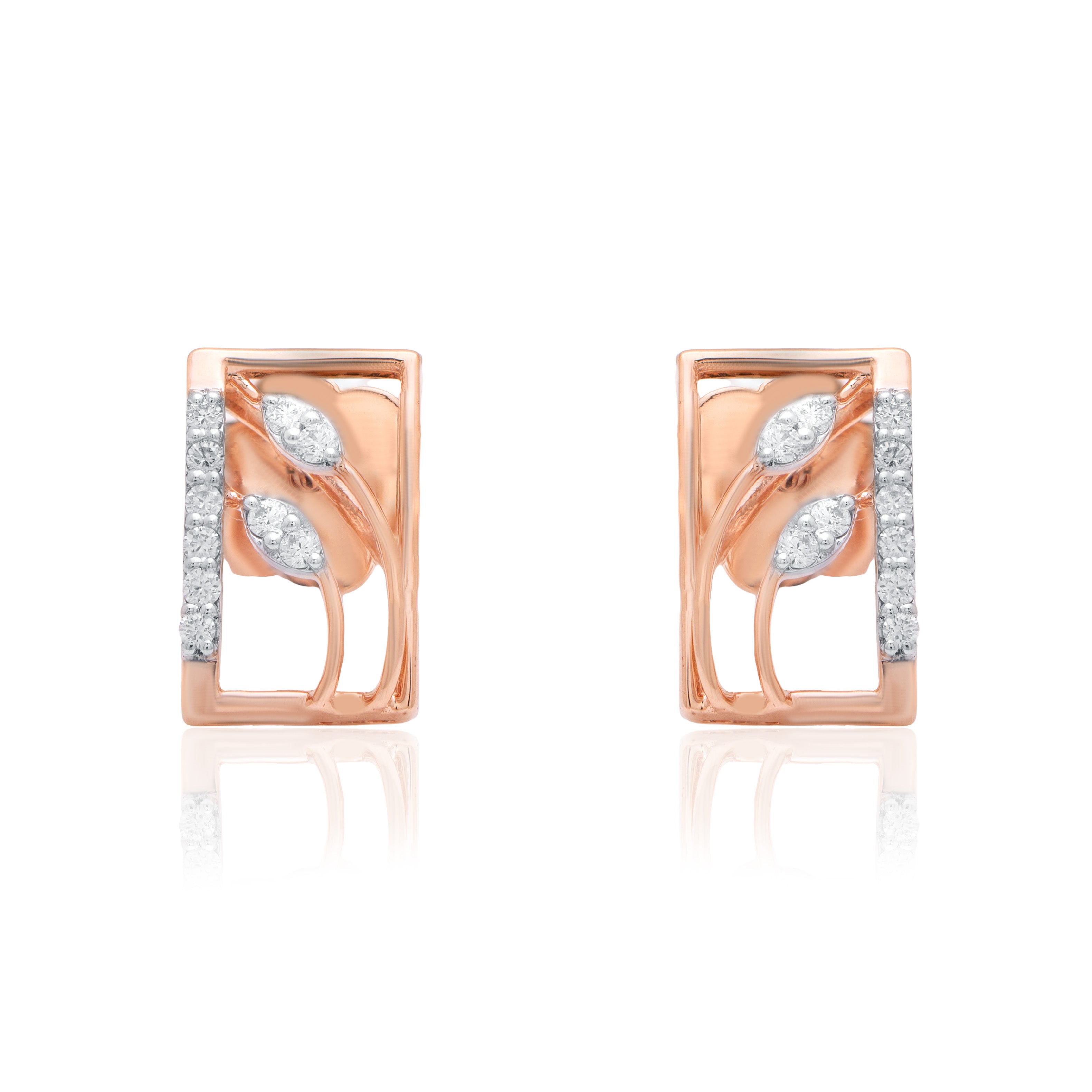 Premium Gold Diamond Earrings (103655)