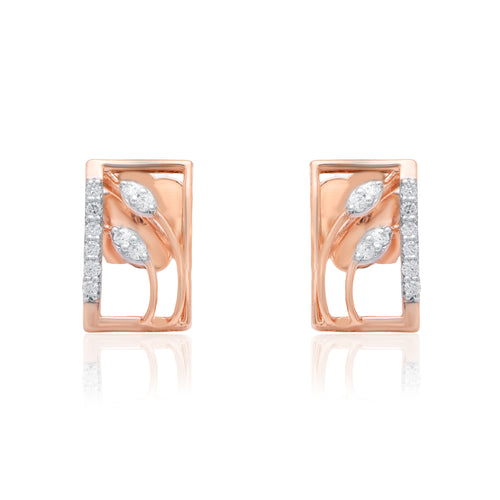 Premium Gold Diamond Earrings (103655)
