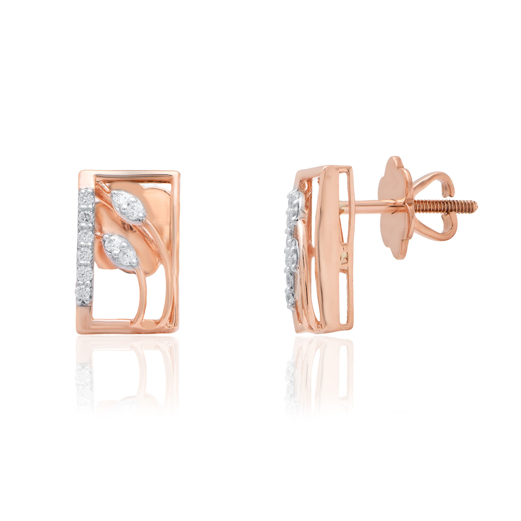 Premium Gold Diamond Earrings (103655)